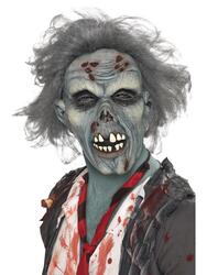 Zombie maske med gråt hår