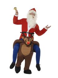 Rudolf med julemanden på ryggen