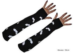 Sorte handsker med flagermus