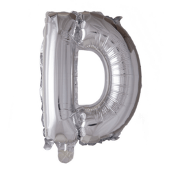 Folieballon bogstav D i sølv
