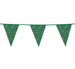 Flagbanner med Grøn glitterflag