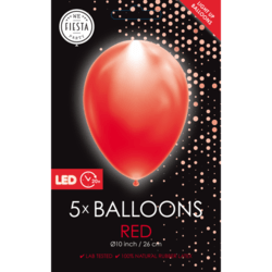 Balloner med LED Lys i Rød