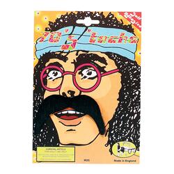 70'er Hippie overskæg, sort