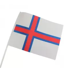 Papirflag Færøerne på pind, A4 25 stk