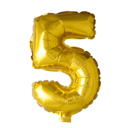 Folieballon 5 - Guld 41 cm