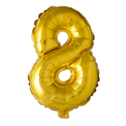 Folieballon 8 - Guld 41 cm