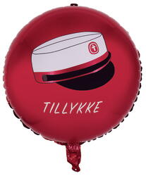 Folieballon med studenterhue i rød