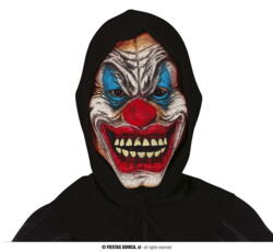 Halloween klovne maske - med hætte