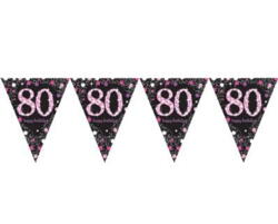 80 år Flagbanner - Sparkling pink