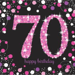 70 år Servietter - Sparkling pink