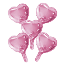 Folieballon hjerte i lyserød