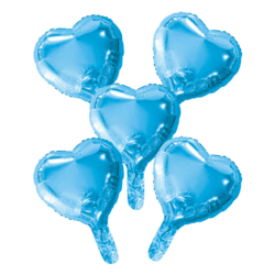 Folieballon hjerte babyblå