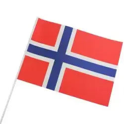 Papirflag Norge på pind, A4 25. stk