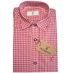 Ternet skjorte, rød, små tern - Regular