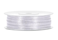 Hvid satinbånd 3mm