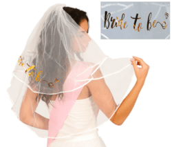Bride to be slør - guld tekst