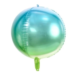 Ombre folieballon blå/grøn