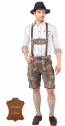 Lederhosen kort gedeskind stengrå