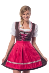 Oktoberfest kjole Laura brun og pink