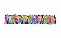 Multifarvet Happy Birthday banner 1,3 m