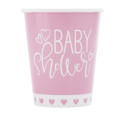 Papkrus til babyshower lyserød 8 stk