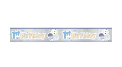 1 års fødselsdagsbanner blå
