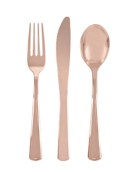 Rosegold plastik bestik