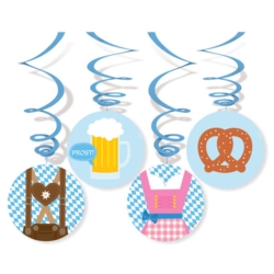 Oktoberfest swirl dekorationer 4 stk