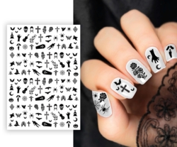 Halloween - Negle stickers, sorte
