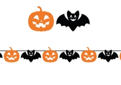 Halloween guirlande - græskar og flagermus