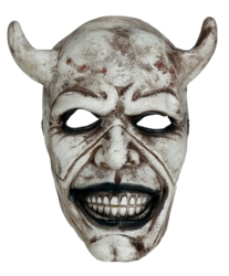 Hvid djævle maske - Latex