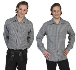 Skjorte - Sort/hvid ternet