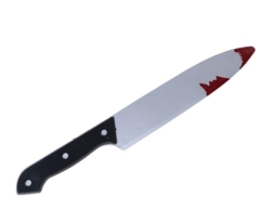 Kokkekniv med blod - plast, 30cm