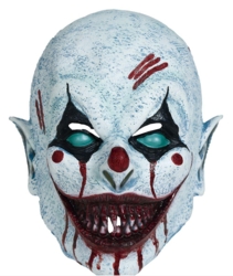 Blålig blodig smilende klovn - latex maske