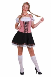 Tyroler kjole "Selina" - rød og hvid