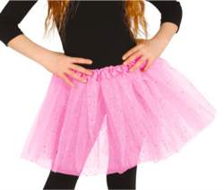 Tyl skørt - lyserød  med glitter - Barn