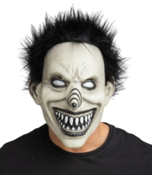 Smilende klovn - Sort/hvid - Latex maske