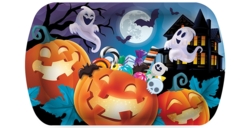 Fad med smilende græskar og spøgelser