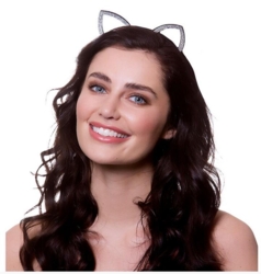 Katteører med simili på hårbøjle