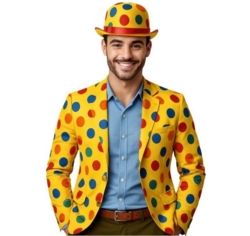 Klovne bowlerhat i gul