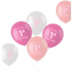 1.st Birthday balloner i lyserød,pink og hvid