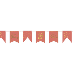 Fødselsdags flagguirlande i støvet rød