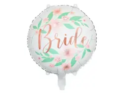 Bride folieballon med blomster