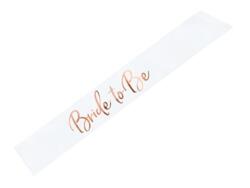 Bride to Be sash i hvid og rosegold