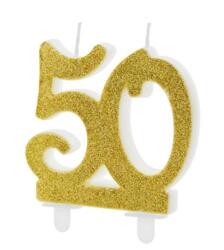 Kagelys 50 i guldglitter