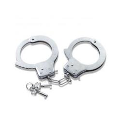 Håndjern i metal med nøgle