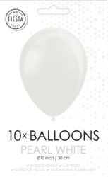 Ballon perlemor Hvid 10 stk.