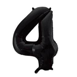 Folieballon 4 - Sort 86 cm
