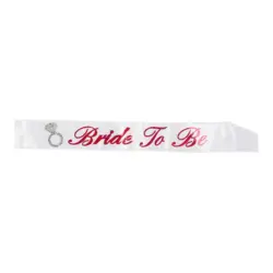 Bride to be Sash hvid med pink tekst