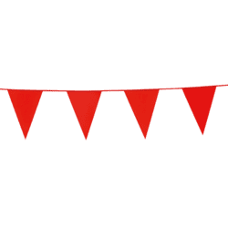 Flagbanner 10 m. med 20 RØD flag